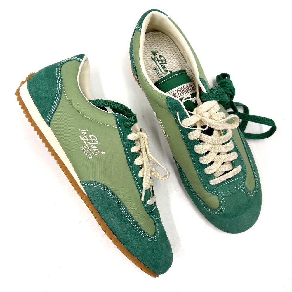 Converse Golf Le Fleur Jogger Green Suede Nylon Sneakers Womens 11.5 Mens 10